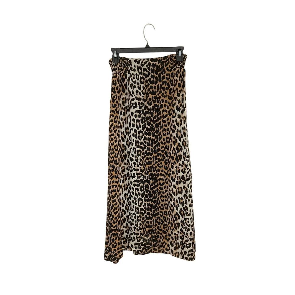 Ganni Leopard Print High Rise Midi Skirt Size EU 38 Small